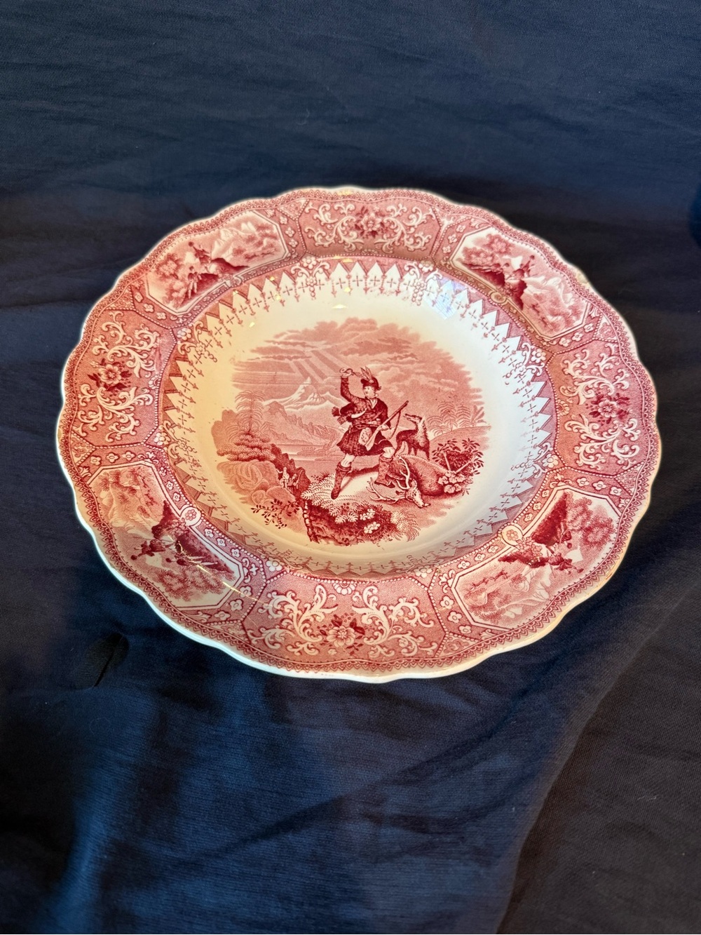 Vintage William Adams & Sons Caledonia Transferware Plate Bowl Scottish Highland